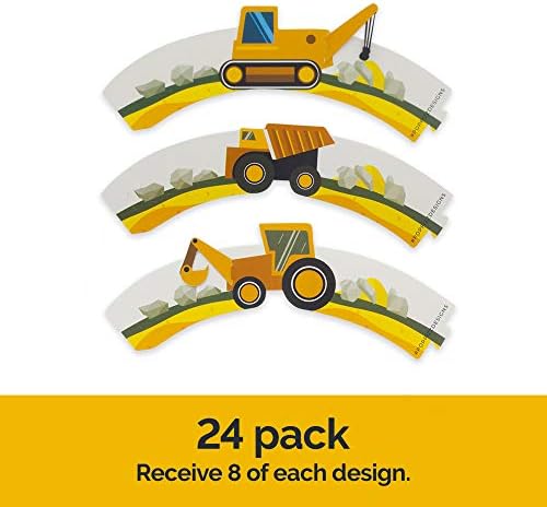 Pop Fizz Designs Construction Cupcake Wrappers Set of 24