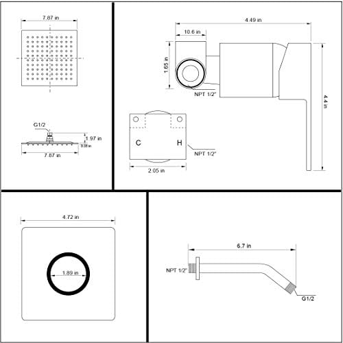 POP SANITARYWARE Matte Black Shower Faucet Set 1