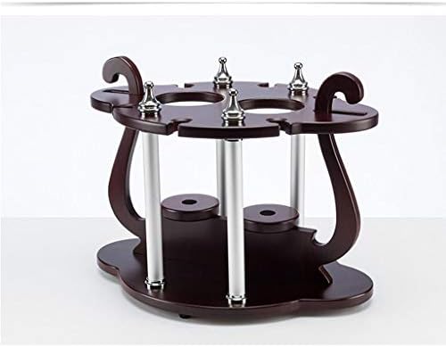 Wood Wine Holder for 2 Bottles and 6 Glasses