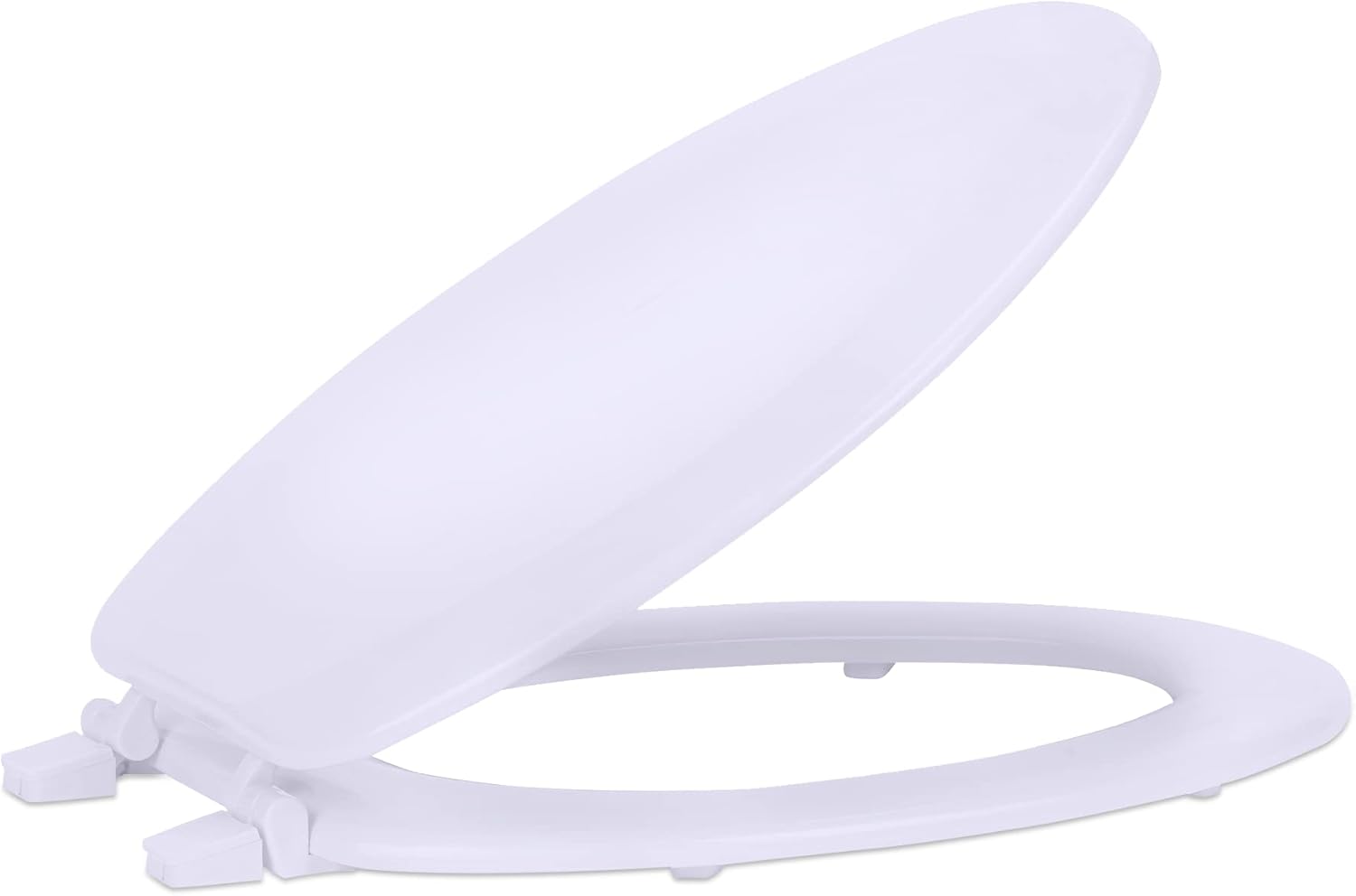 Elongated Wood Toilet Seat White - 19 Inch - Easy to Install