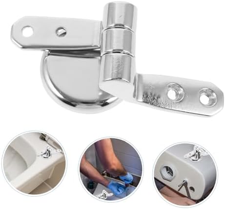 Homoyoyo Durable Toilet Seat Hinge Replacement - Heavy-Duty Stainless Steel Hinge with Screws