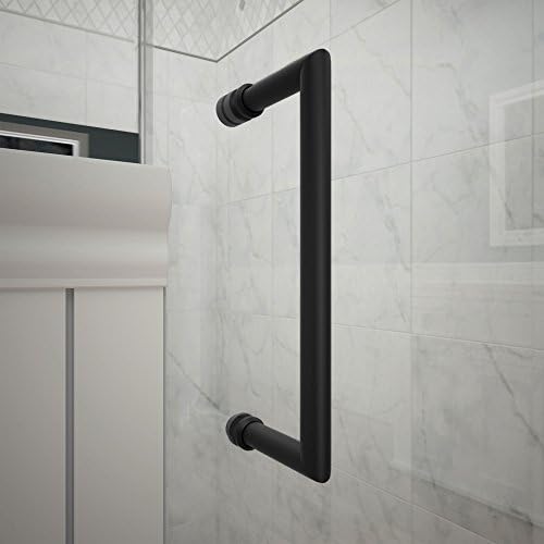 DreamLine Frameless Hinged Shower Door in Satin Black 47x36375x72