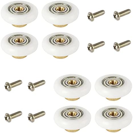 8pcs BrassPOM Shower Door Rollers 19mm Diameter Bathroom Replacement