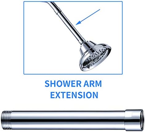 Miyili 6 Inch Brass Shower Arm Extension with Chrome Finish