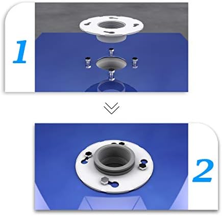 USHOWER 2 Inch Drain Base Flange with Rubber Coupler - White