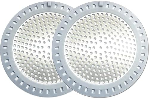 Seatery 2PCS Shower Drain Hair Catcher with Silicone Shield 1