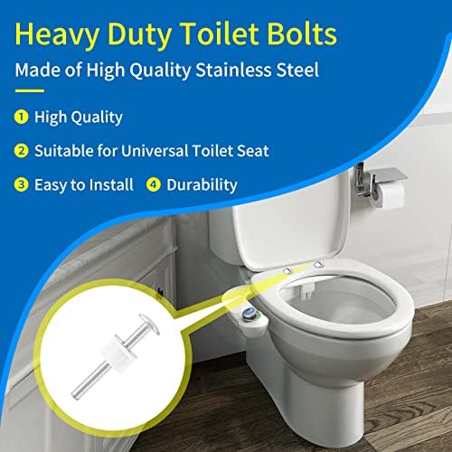 2pcs Universal Silver Toilet Seat Bolt Set