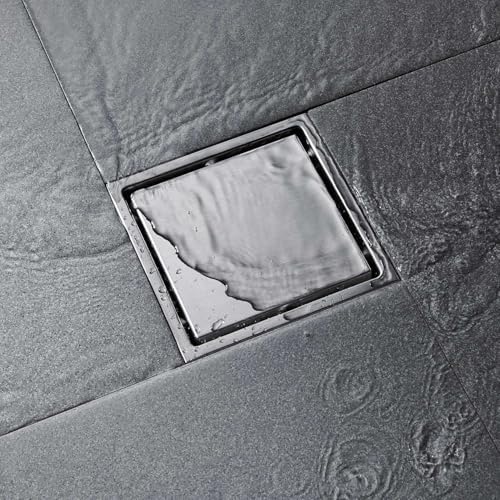 Heemab 6 Inch Square Shower Floor Drain