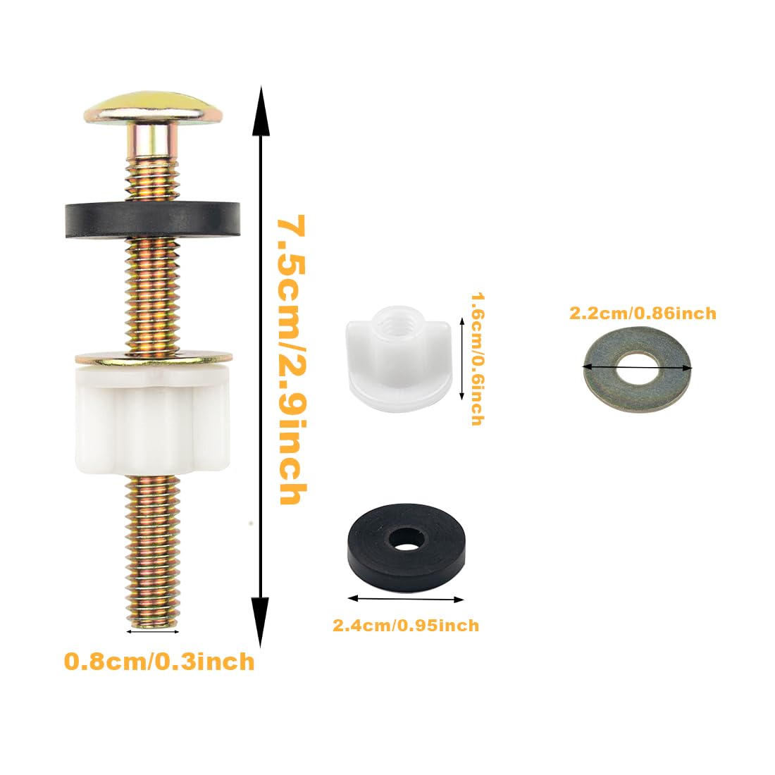 ELANE 4 Pack Toilet Seat Screws Replacement Stay Tight