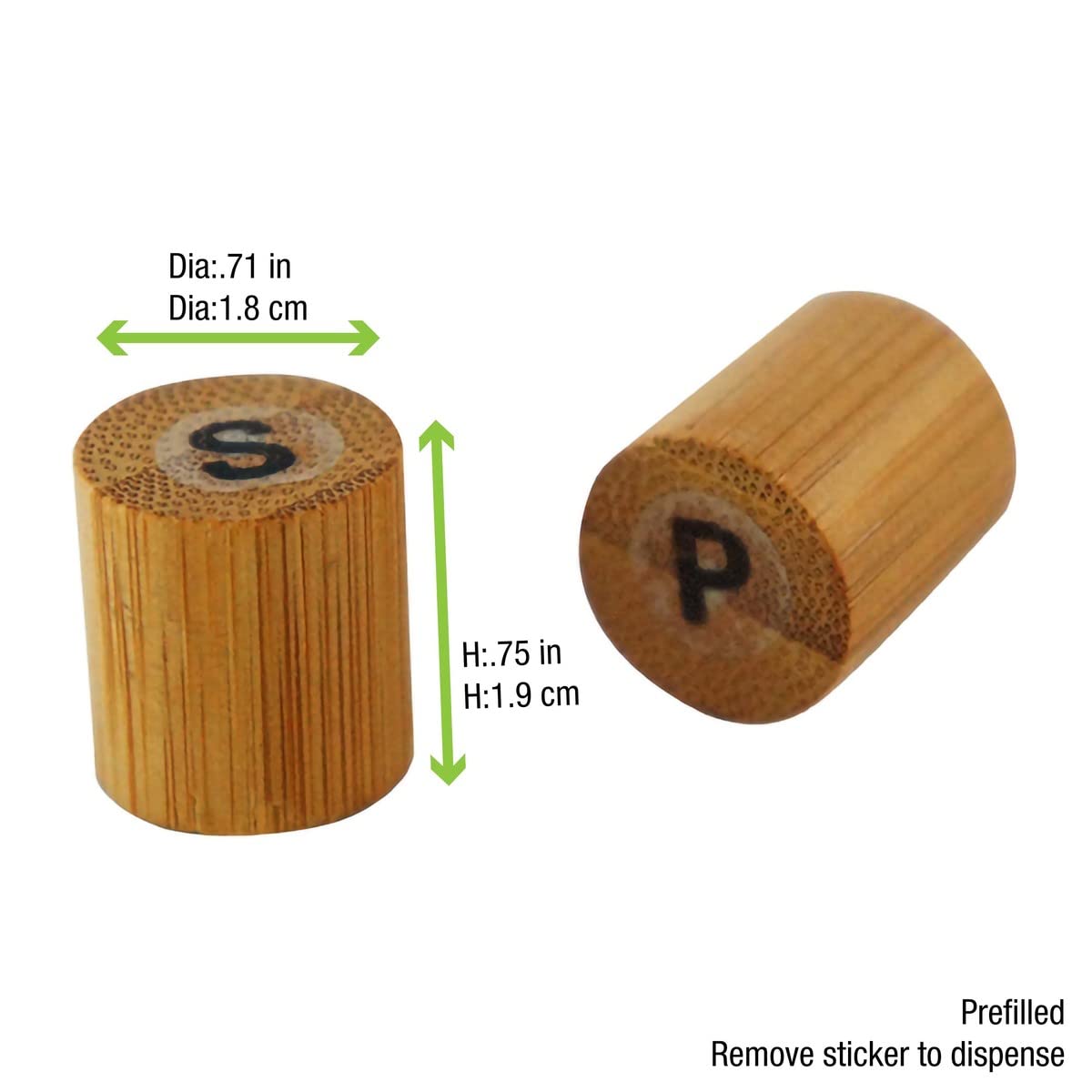 PACKNWOOD 210BKPS Bamboo Salt Pepper Set Prefilled - 100 pcs