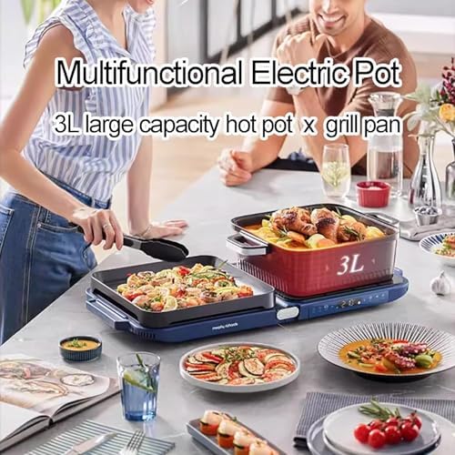 Electric Indoor Grill Hot Pot with Dual Temperature Control