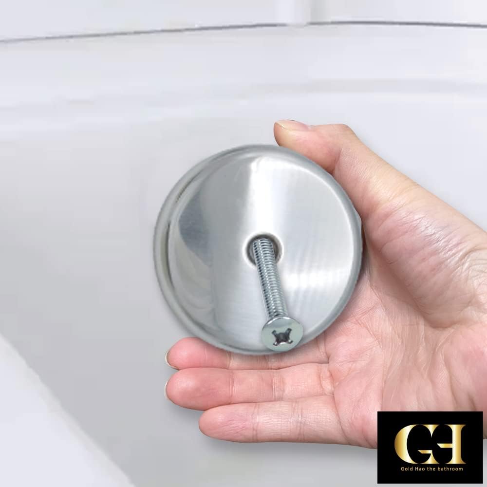 Chrome Bathtub Drain Overflow Cover with Adapter and Screws