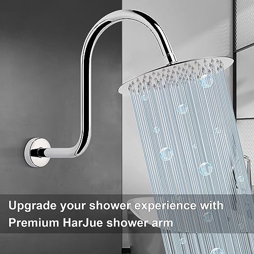 HarJue S Shaped Shower Arm 13 Inch Chrome Stainless Steel