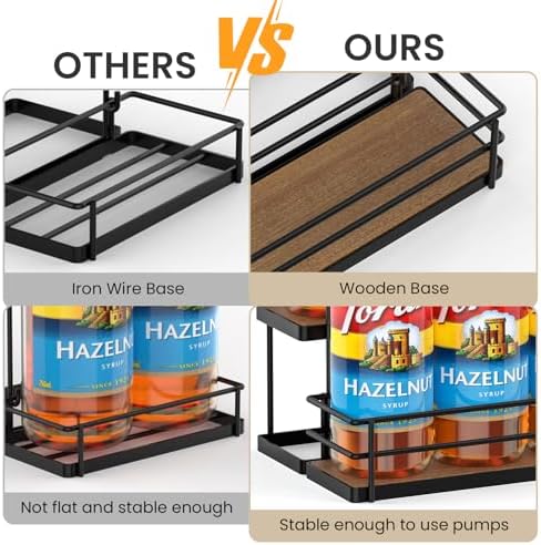 THYGIFTREE 2-Tier Syrup Holder Stand 8 Bottle Storage Rack