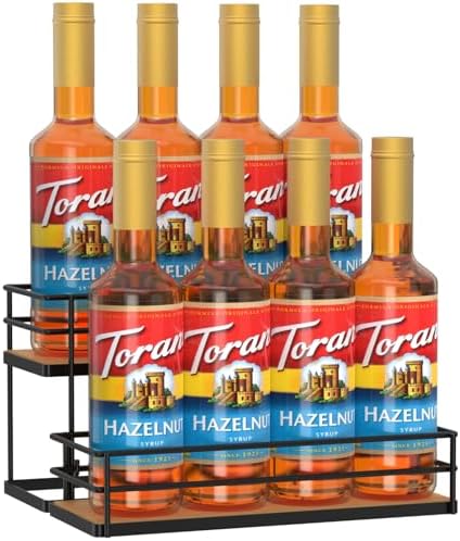 THYGIFTREE 2-Tier Syrup Holder Stand 8 Bottle Storage Rack