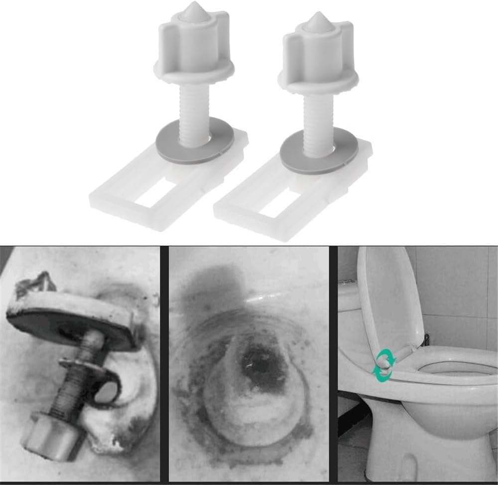 Wentoenapp 2Pcs Toilet Seat Screws Nuts with Washers Kit