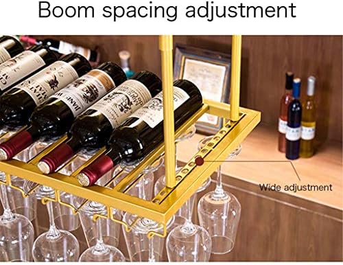 Adjustable Wall-Mounted Wine Glass Holder with 2 Layers