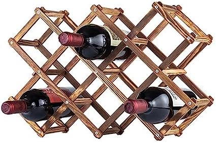 Foldable Wooden Wine Rack with 5 Bottles Storage