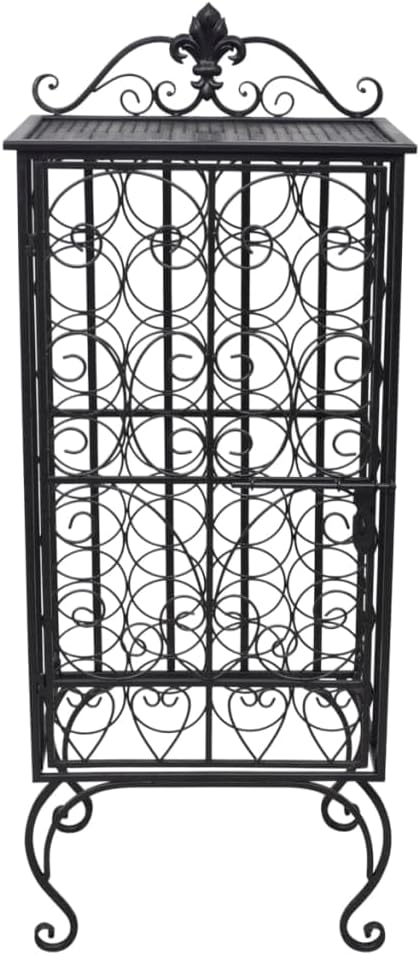 BIGBARLEY 28-Bottle Metal Wine Rack Cabinet