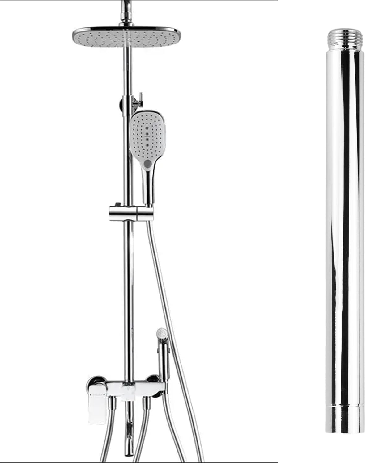 Flylin 8 Inch Shower Extension Tube with G12 Threads