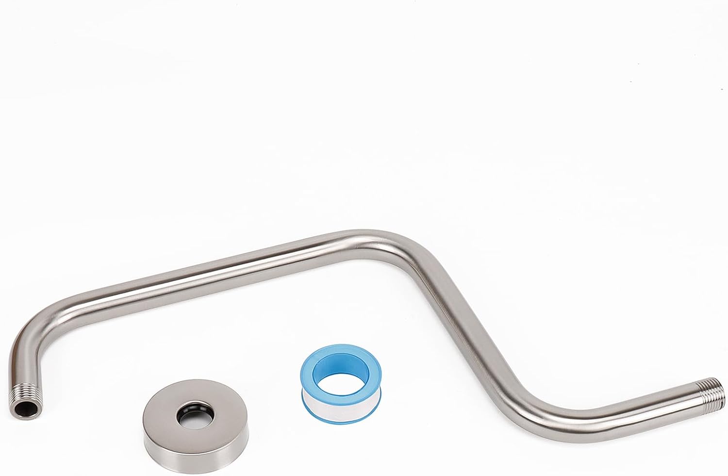 HarJue S Shaped Shower Arm 16 Inch Brushed Nickel