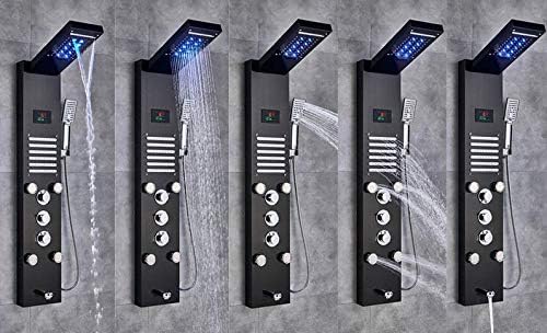Gougeltd Waterfall Shower Panel with Massage Jets