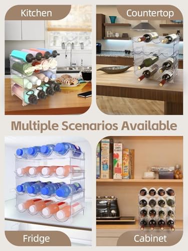 TIDY SAVANT 4 Pack Stackable Wine Water Bottle Rack