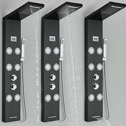 Gougeltd Stainless Steel Shower Panel Tower System with Massage Jets 1