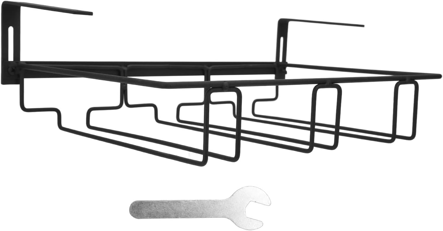 HURRISE Space-Saving Wine Glass Holder with 3 Rails