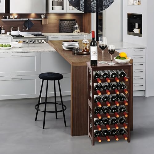 VASMIA 6-Tier Bamboo Wine Rack for 24 Bottles