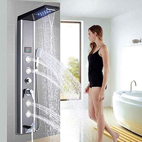 LED Shower Panel Column Tower System with Massage Jets Black Oil Rubbed Bronze