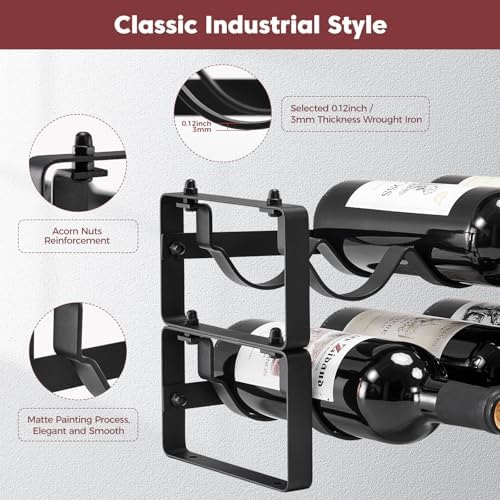 Stackable Wine Rack with 3 Installation Styles
