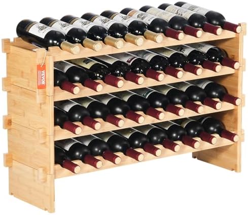 VEVOR 36-Bottle Freestanding Bamboo Wine Rack