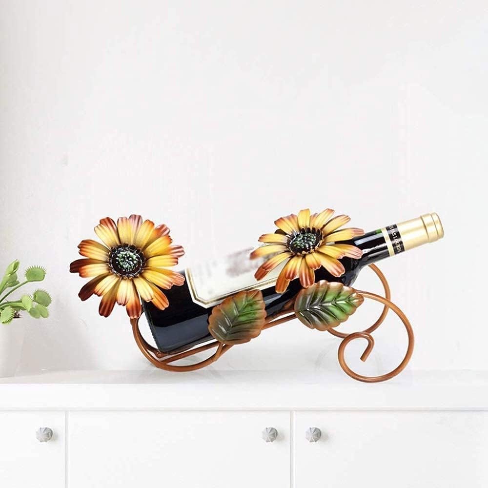 European Creative Sun Flower Wine Rack - Metal Storage Stand