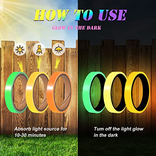 Spakon 8 Pieces Glow in The Dark Tape 80 Feet Waterproof