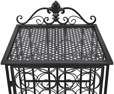 BIGBARLEY 28-Bottle Metal Wine Rack Cabinet