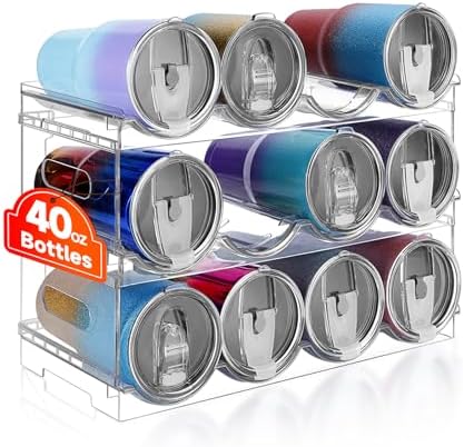 3 Pack Stackable Water Bottle Organizer for Kitchen Cabinet