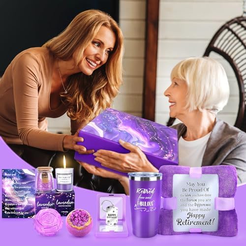 LOMEVE Purple Retirement Gifts Basket for Women