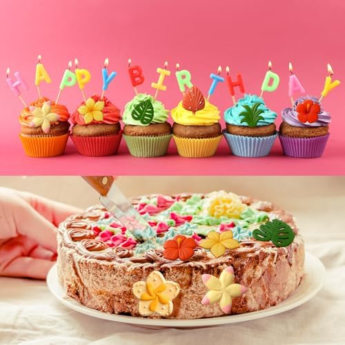 Eldraqth 4 Pcs Tropical Flowers Leaves Silicone Mold Set