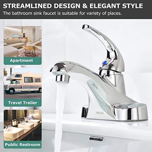 PARLOS Single Handle Chrome Bathroom Faucet with Drain Assembly