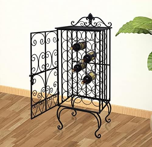BIGBARLEY 28-Bottle Metal Wine Rack Cabinet