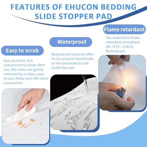 Ehucon Silicone Slide Stopper Pad for Bed Sheets 295 x 787