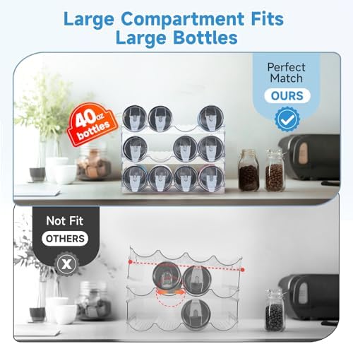 3 Pack Stackable Water Bottle Organizer for Kitchen Cabinet