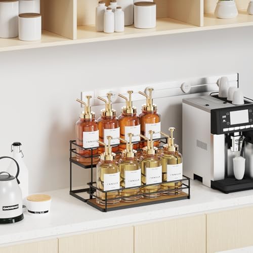 THYGIFTREE 2-Tier Syrup Holder Stand 8 Bottle Storage Rack