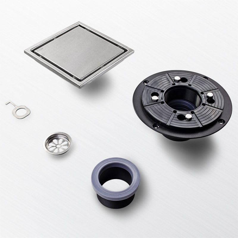 Heemab 6 Inch Square Shower Floor Drain