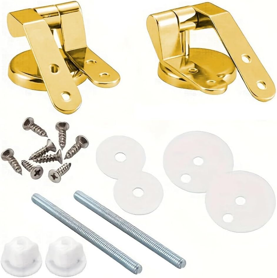 Loszaral Gold Toilet Seat Hinges Replacement Kit