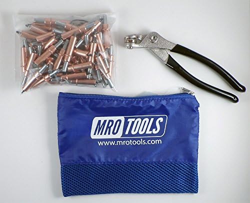 50 18 Cleco Fasteners with Pliers and Carry Bag