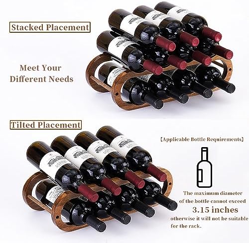 Navtcow Acacia Wood 2 Tier Wine Water Rack