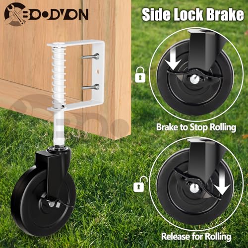 BOODVON 5 Inch Heavy Duty Gate Caster with Side Brake