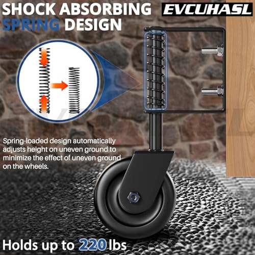 43 Spring Loaded Gate Caster Wheel with Bearing 2 Pack